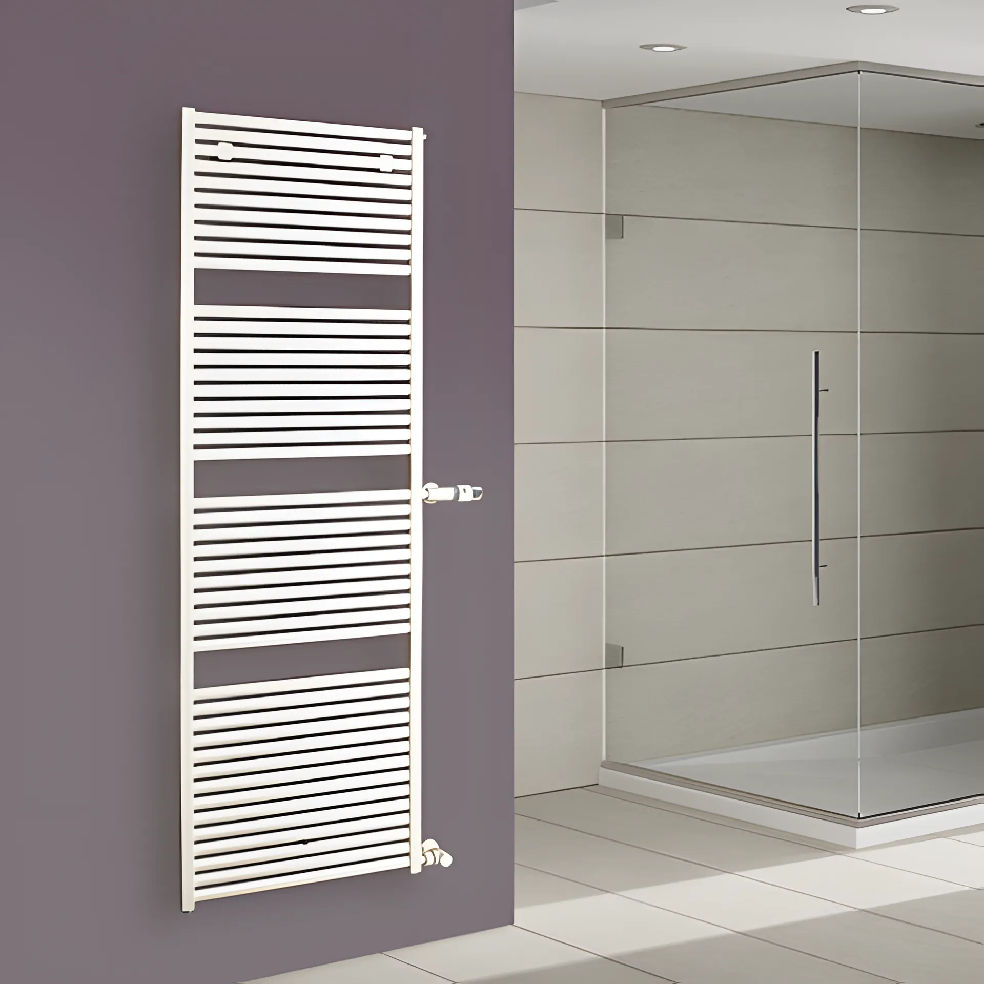 BEMM Austausch-Design-Heizkörper „Rondo 3xDIN“ 40 × 119,4 cm in Weiß (RAL 9016)