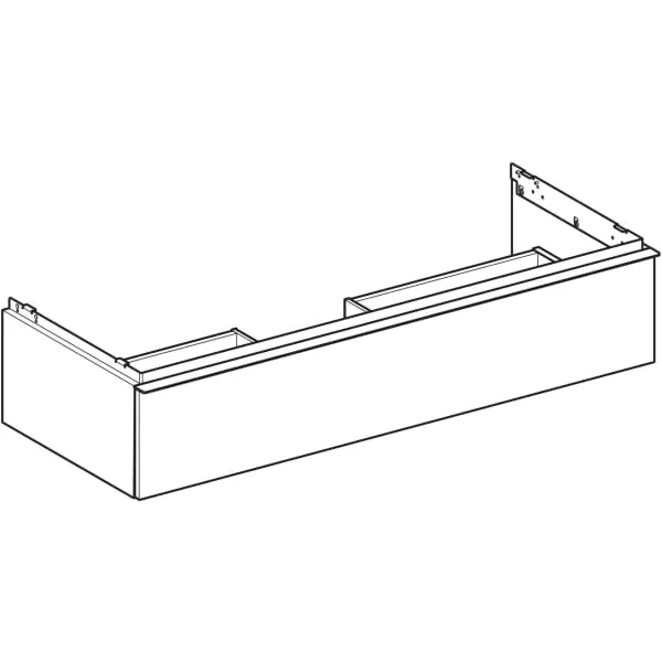 Geberit iCon Unterschrank für Waschtisch, 1 Schublade, Eiche/Melamin Holzstruktur mit lava Griff, 118,4 x 24,7 x 47,6 cm