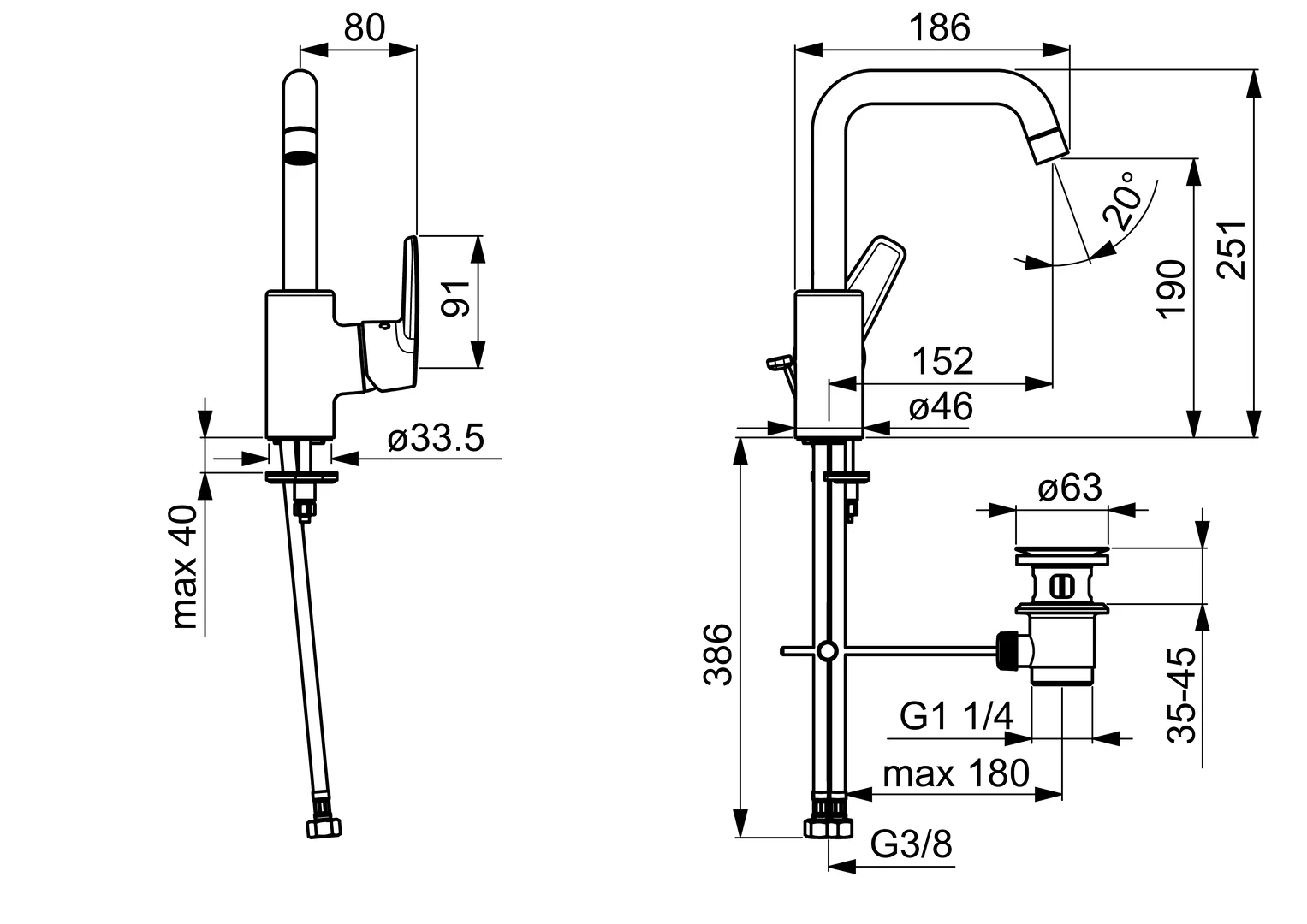HansaPOLO Waschtischarmatur Hansapolo 2017 Einhebelmischer Chrom