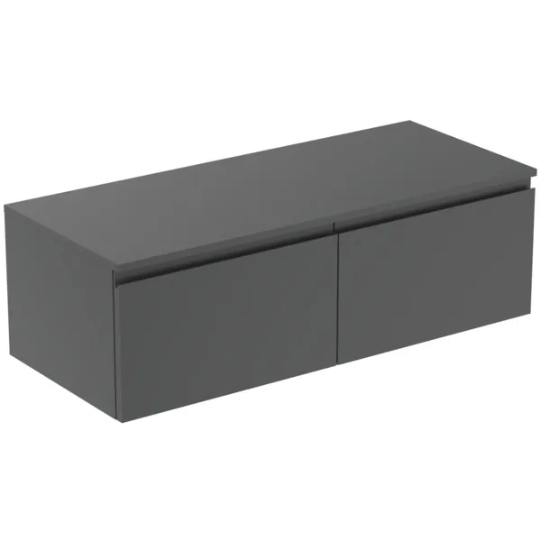Ideal Standard Waschtischunterschrank Finesse, Anthrazit matt, 1202x505x378 mm, 2 Schubladen mit Softclose-Mechanismus