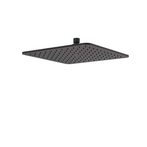 Kludi A-QA Tellerkopfbrause soft edge 300 mm mattschwarz - Festmontierter Mehrlochdüsen-Brausekopf mit Kugelgelenk und Kalkschnellreinigung