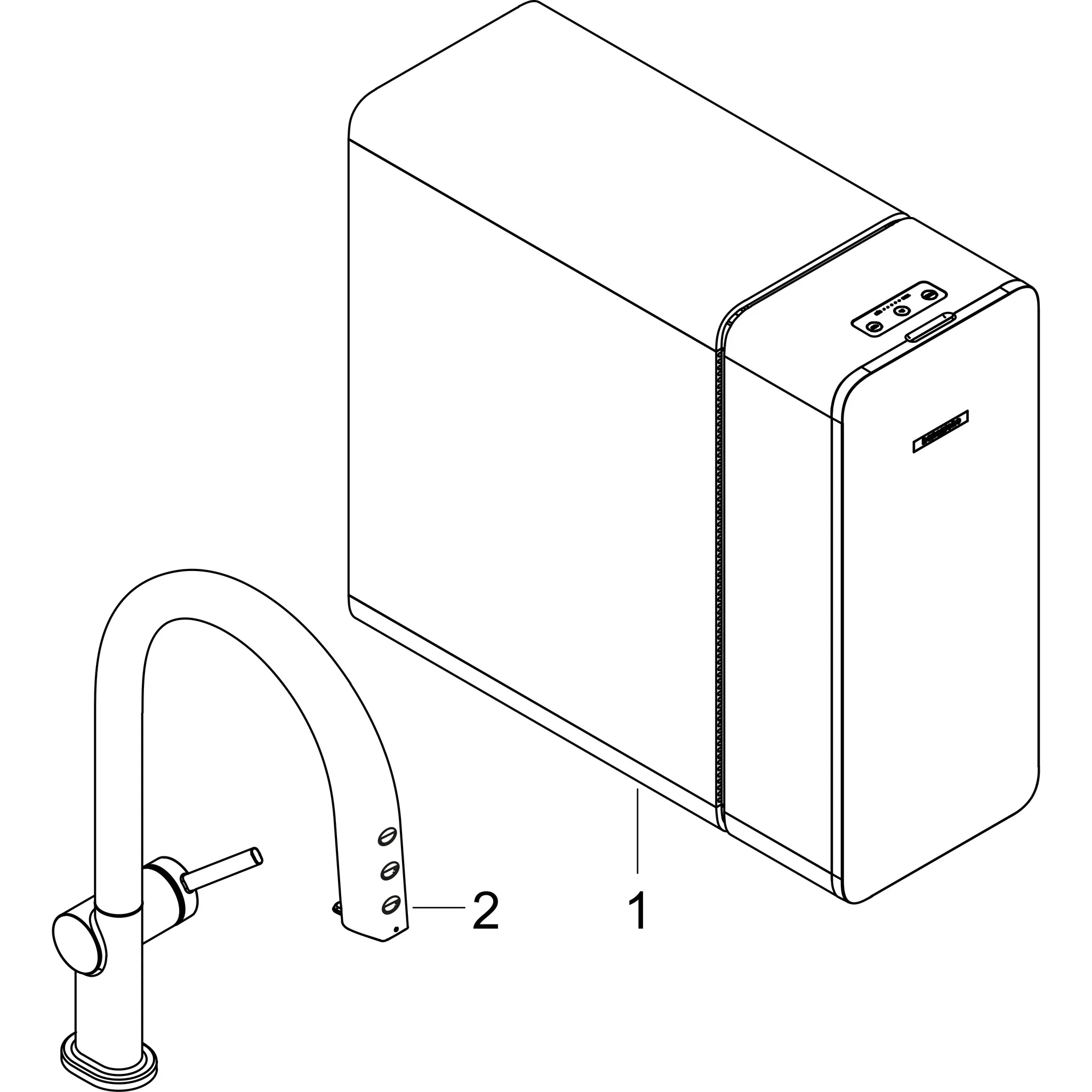 Hansgrohe Aqittura M91 SodaSystem 210, 1jet Starter Set ST, Edelstahl Optic, Ausziehauslauf, Laminarstrahl, max. Durchfluss 6,2 l/min, Schwenkbereich einstellbar in 3 Stufen (60°, 110°, 150°), Hahnlochbohrung 35 mm