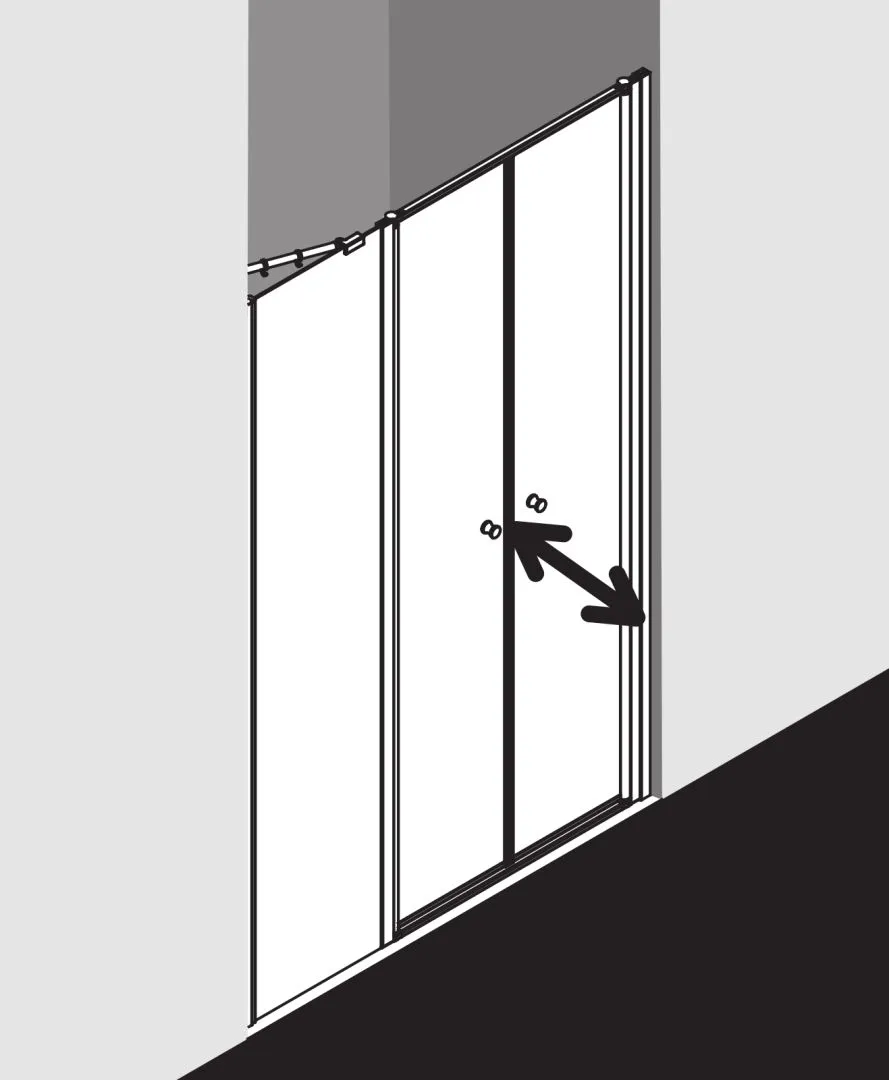 Kermi Duschdesign IBIZA 2000 Pendeltür mit Festfeld, H 1750 mm, SW 1100 mm Kermi Duschdesign IBIZA 2000 Pendeltür mit Festfeld, H 1750 mm, SW 1100 mm