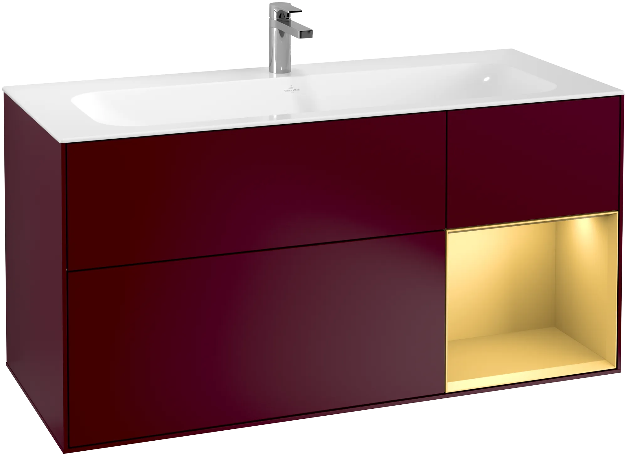Villeroy & Boch Finion Waschbeckenunterschrank F07, 1196x591x498mm, mit Beleuchtung