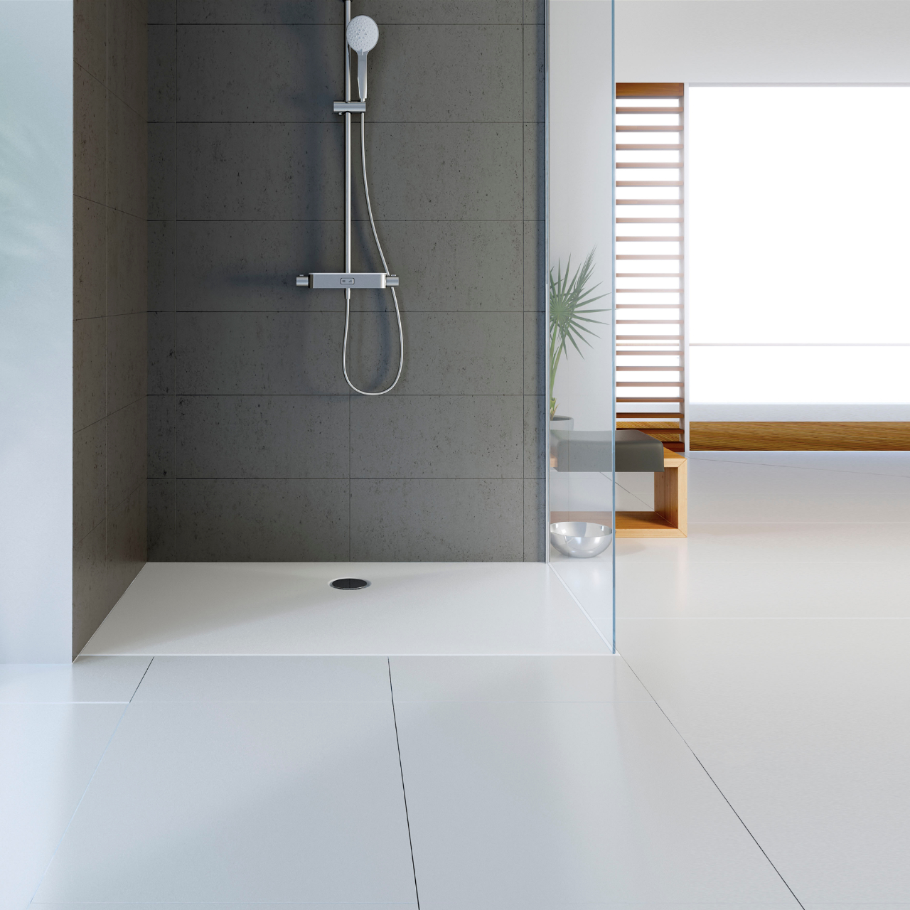 HSK rechteck Marmor-Polymer-Duschwanne „plan“ 90 × 120 cm in Weiß HSK rechteck Marmor-Polymer-Duschwanne „plan“ 90 × 120 cm in Weiß