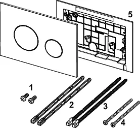 TECEloop WC-Betätigungsplatte Kunststoff für Zweimengentechnik, weiß, Tasten Chrom glänzend