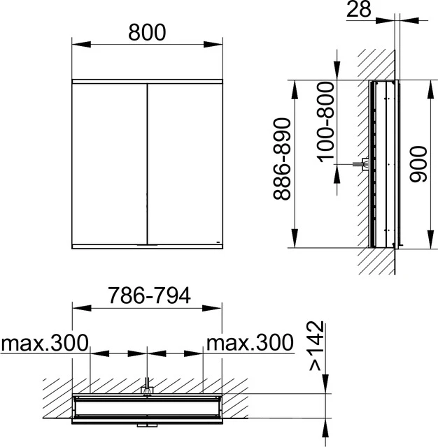 KEUCO Wandeinbau Spiegelschrank 2-türig „Royal Modular 2.0“ in Silber (eloxiert), Unterputz, mit Beleuchtung, mit Steckdosen 800 × 900 × 160 mm KEUCO Wandeinbau Spiegelschrank 2-türig „Royal Modular 2.0“ in Silber (eloxiert), Unterputz, mit Beleuchtung, mit Steckdosen 800 × 900 × 160 mm