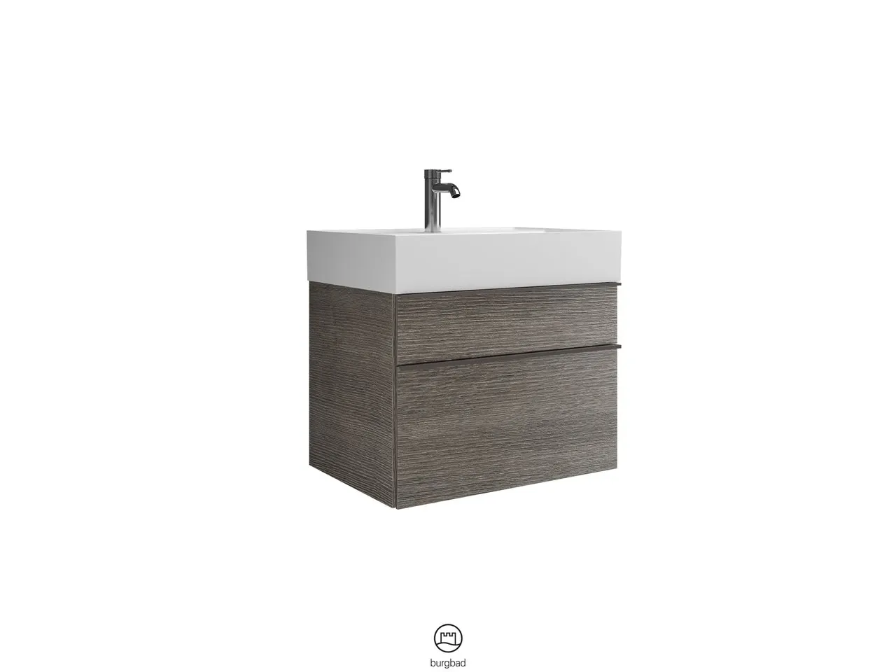 Mi-Waschtisch inkl. WTU Yumo von burgbad – 470x665x610 mm, Mineralguss, 1 Schublade oben, 350 mm Auszug unten, cleanFlow Mi-Waschtisch inkl. WTU Yumo von burgbad – 470x665x610 mm, Mineralguss, 1 Schublade oben, 350 mm Auszug unten, cleanFlow