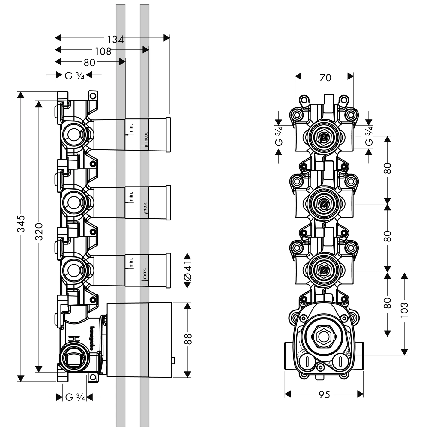 Thermostatmodul Unterputz Axor Starck Grundset