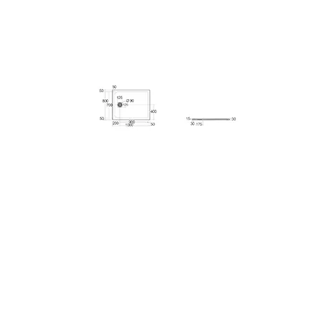 -TERRA Duschwanne 70 x 140 H3 cm Abflussabdeckung inkl. Mattschwarz