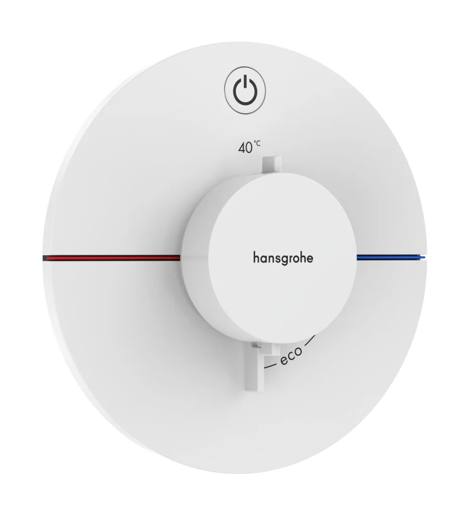 Hansgrohe ShowerSelect Comfort S Thermostat Unterputz, Mattweiß, 1 Verbraucher, flache Rosette, einfache Installation Hansgrohe ShowerSelect Comfort S Thermostat Unterputz, Mattweiß, 1 Verbraucher, flache Rosette, einfache Installation