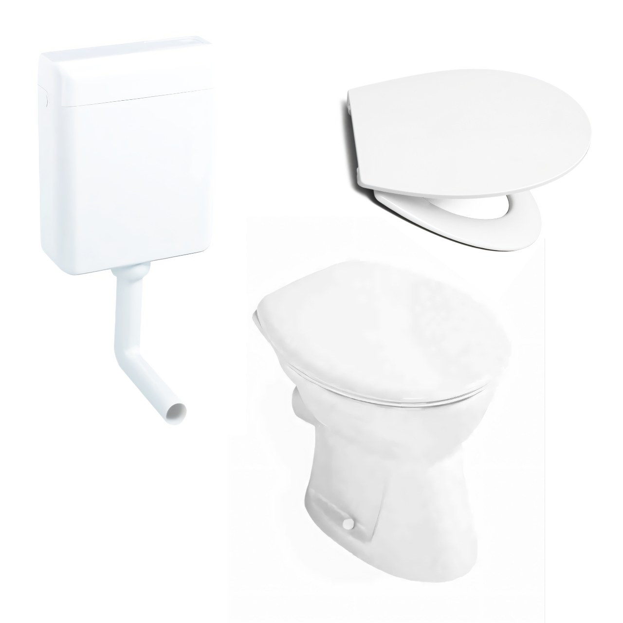 Set-Stand-WC mit WC-Sitz und Spülkasten ohne Soft Closing