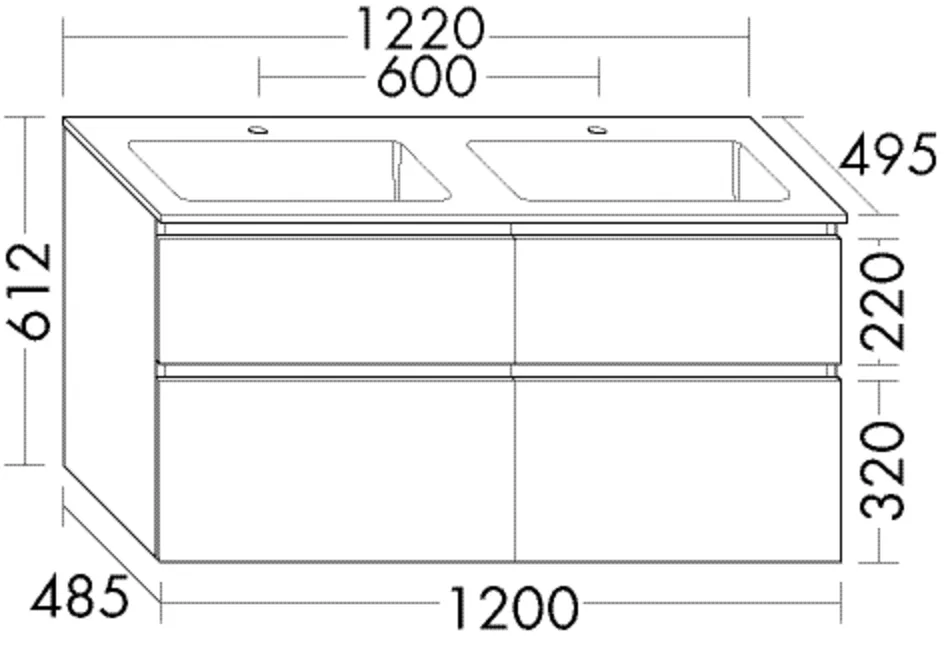 burgbad Waschtischunterschrank „Lin20“ in Weiß Matt mit Laserkante burgbad Waschtischunterschrank „Lin20“ in Weiß Matt mit Laserkante