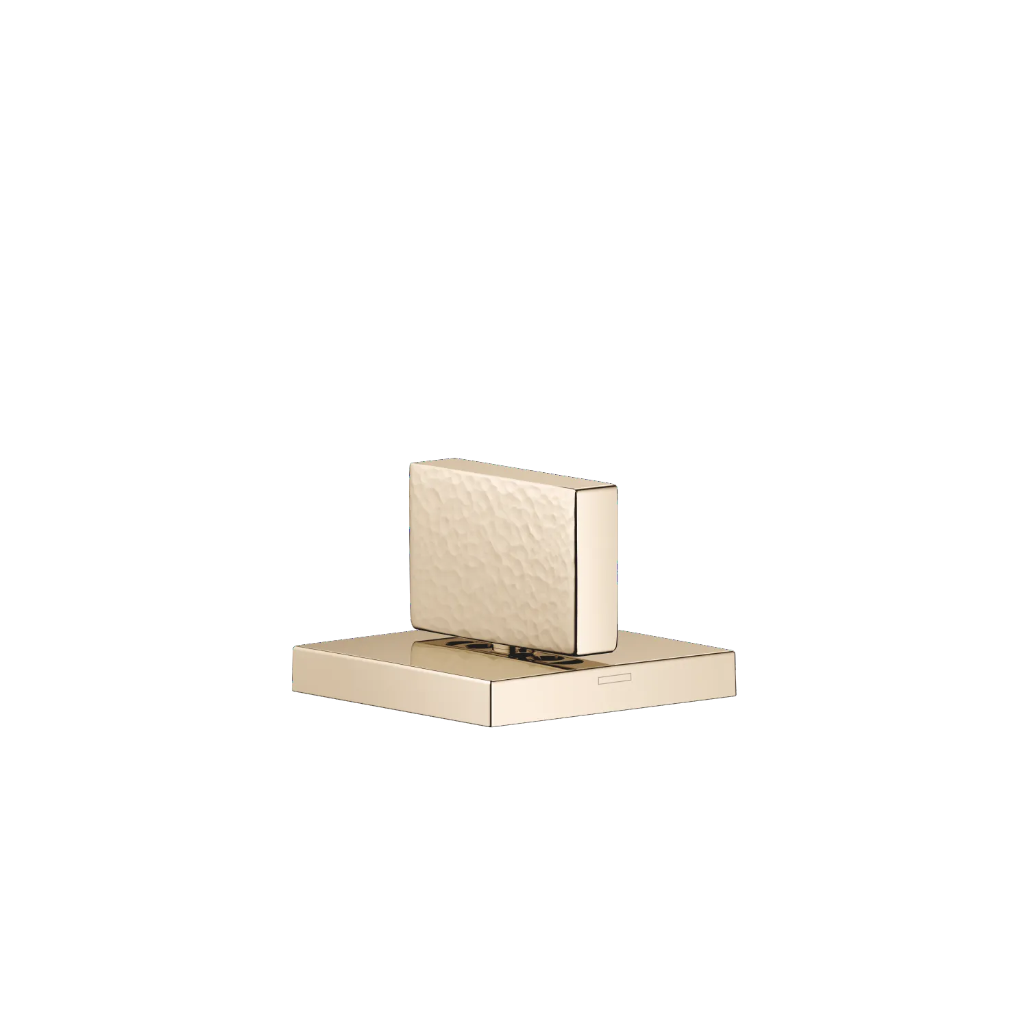 Dornbracht MEM Seitenventil linksschließend warm, 22kt Gold, Bohrungsdurchmesser 32 mm, Rosette 60 x 60 mm mit Warmkennzeichnung