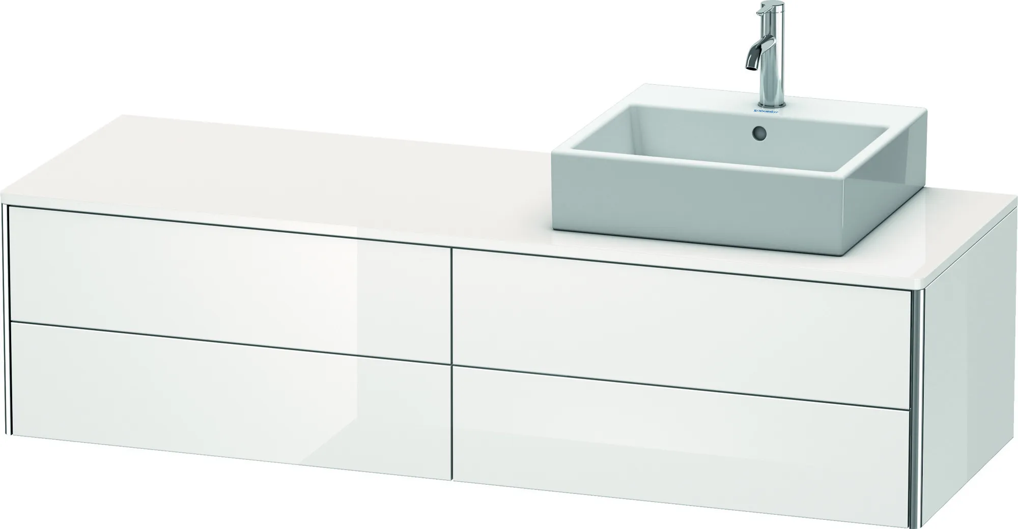 Duravit Waschtischunterschrank wandhängend „XSquare“ 160 × 40 × 54,8 cm Weiß Hochglanz Duravit Waschtischunterschrank wandhängend „XSquare“ 160 × 40 × 54,8 cm Weiß Hochglanz