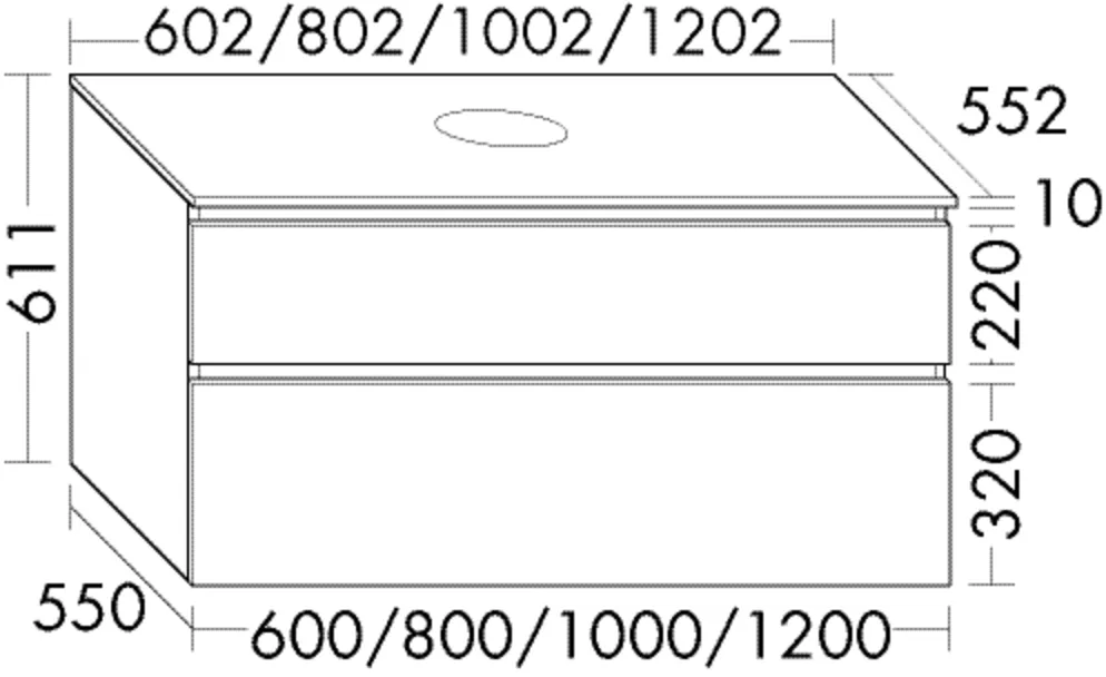 burgbad Waschtischunterschrank „Lin20“ 1042 × 651 × 592 mm in Eiche Dekor Silber burgbad Waschtischunterschrank „Lin20“ 1042 × 651 × 592 mm in Eiche Dekor Silber
