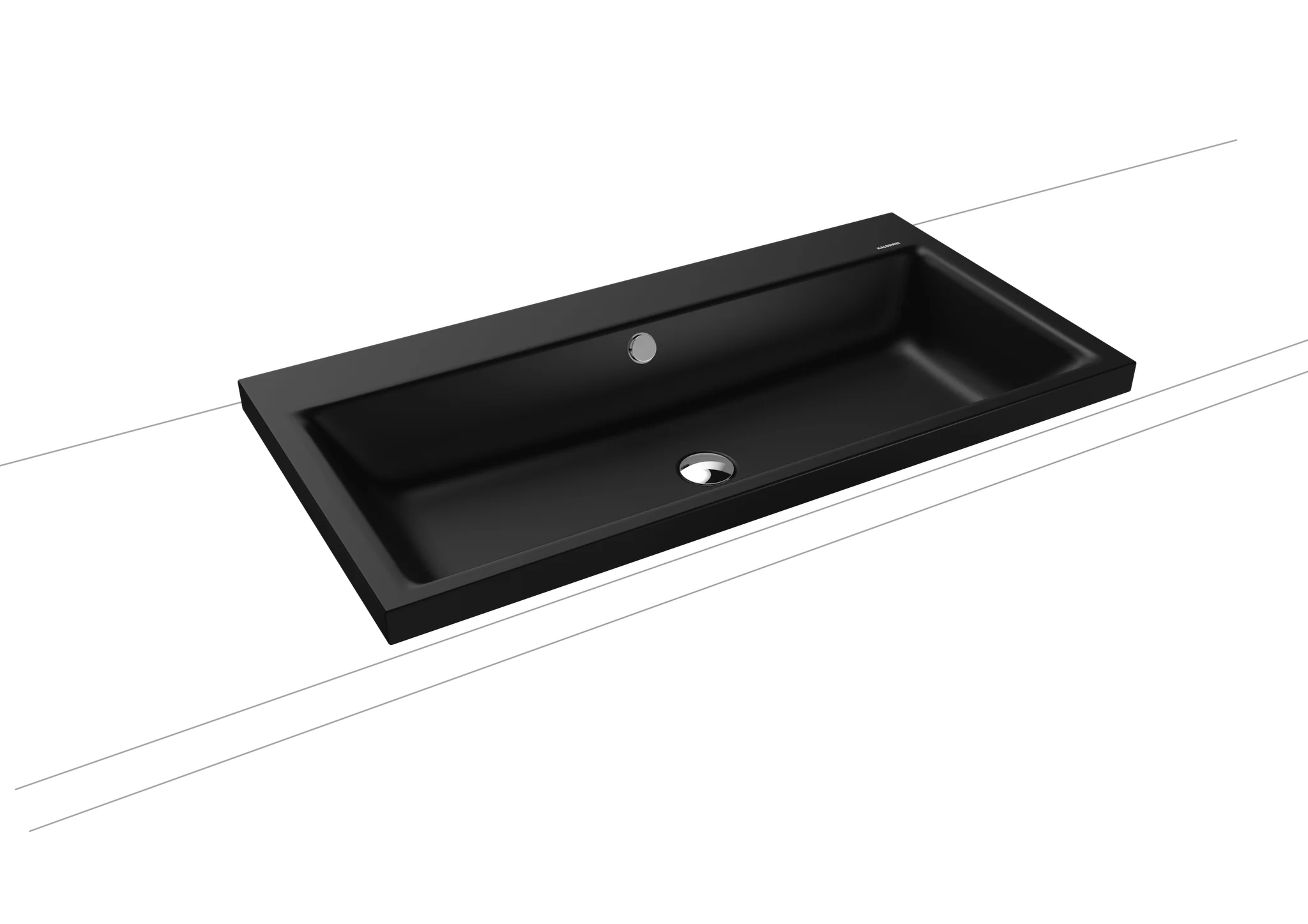 Aufsatzwaschtisch „Puro“ 90 × 46 cm, mit Überlauf, ohne Hahnlochbohrung in cool grey 90 mit Perl-Effekt