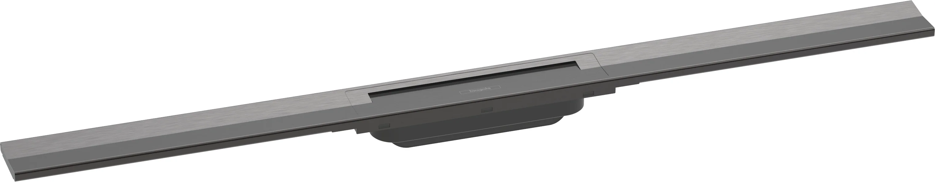 Hansgrohe RainDrain Flex Duschrinne 900 mm, Brushed Black Chrome, höhenverstellbar, zweiseitige Montage, wasserloses Siphonsystem
