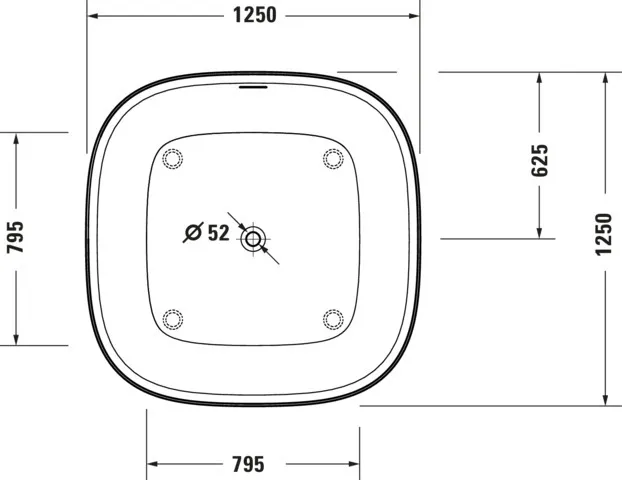 Duravit Badewanne „Zencha“ freistehend quadrat 125 × 125 cm