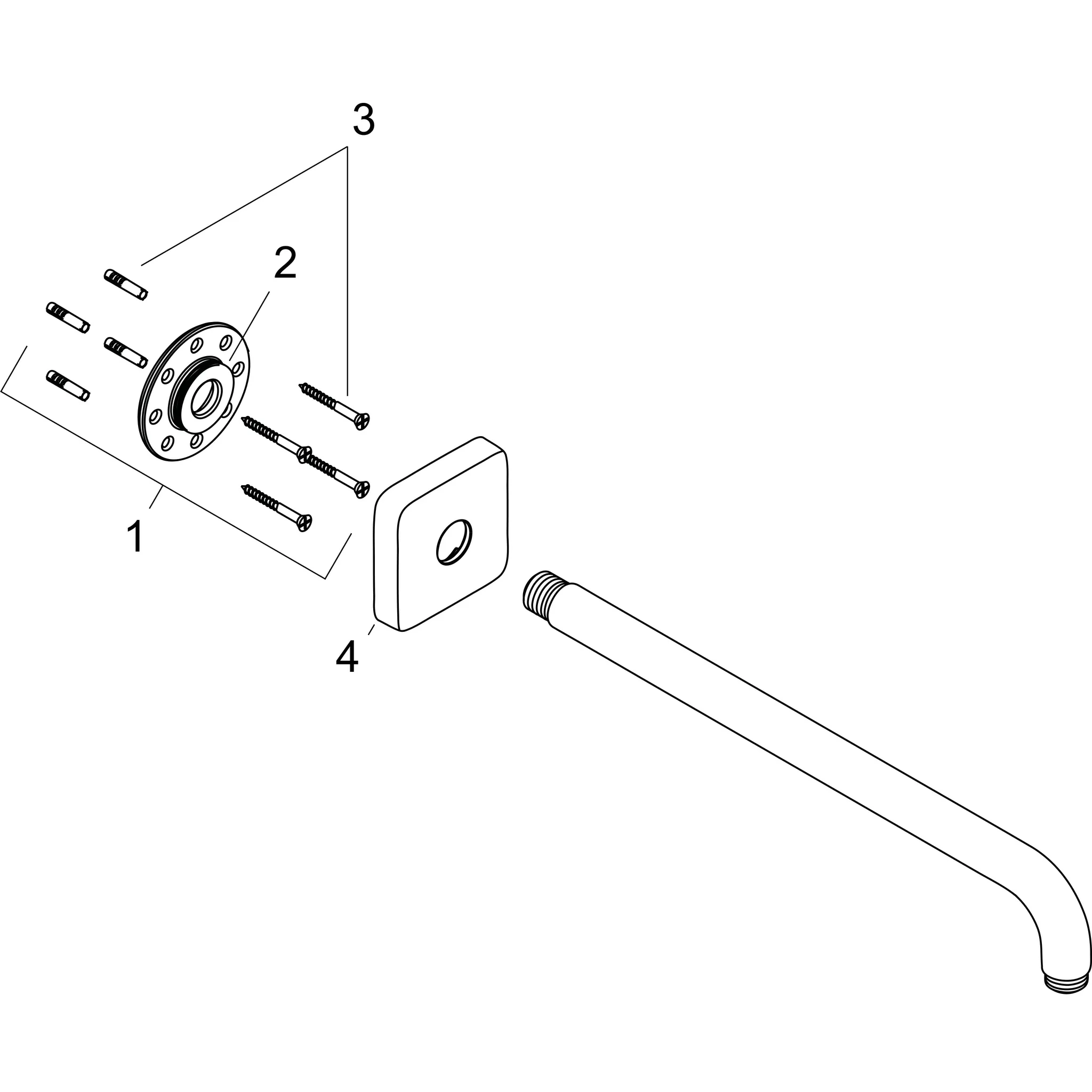 Hansgrohe Ansch/Halt ohne Brausearm E 38,9 cm Chrom Hansgrohe Ansch/Halt ohne Brausearm E 38,9 cm Chrom