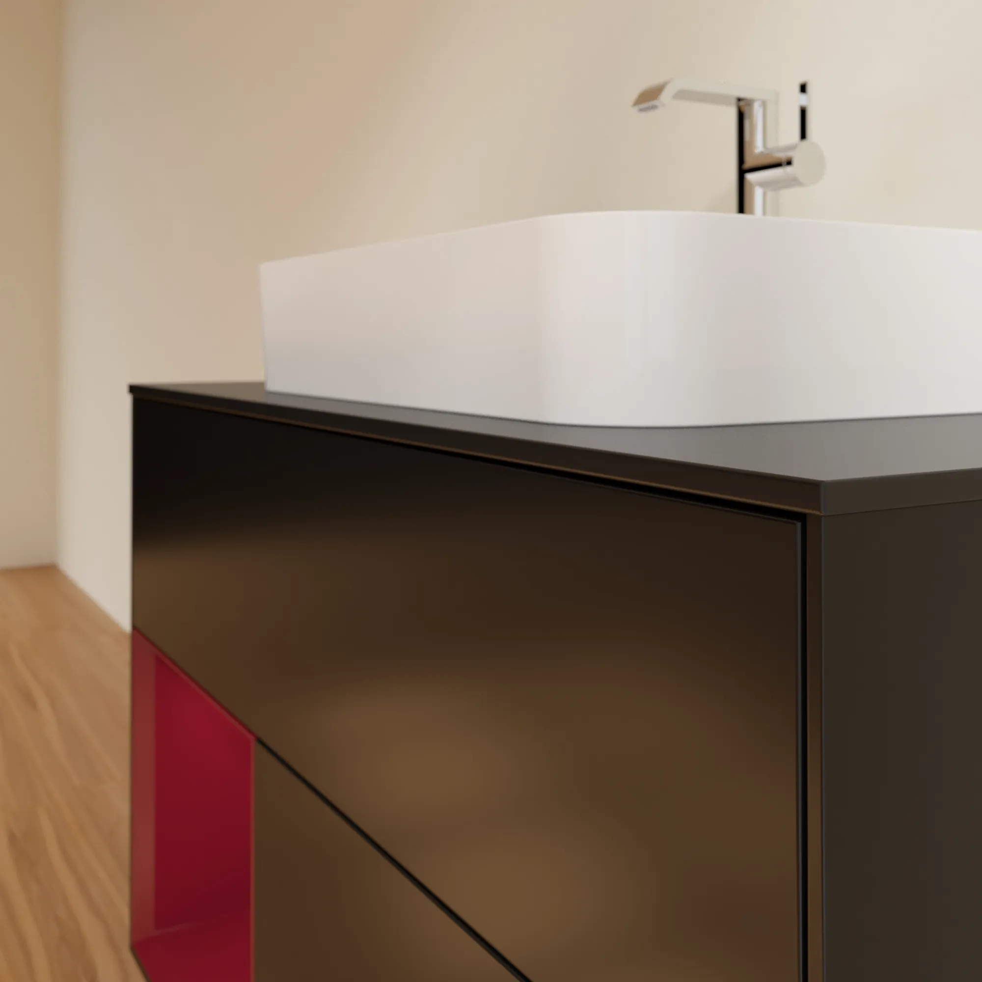 Villeroy & Boch Waschbeckenunterschrank Finion G36, 1000x603x501 mm, Black Matt Lacquer, mit Beleuchtung und Push-to-open Funktion Villeroy & Boch Waschbeckenunterschrank Finion G36, 1000x603x501 mm, Black Matt Lacquer, mit Beleuchtung und Push-to-open Funktion