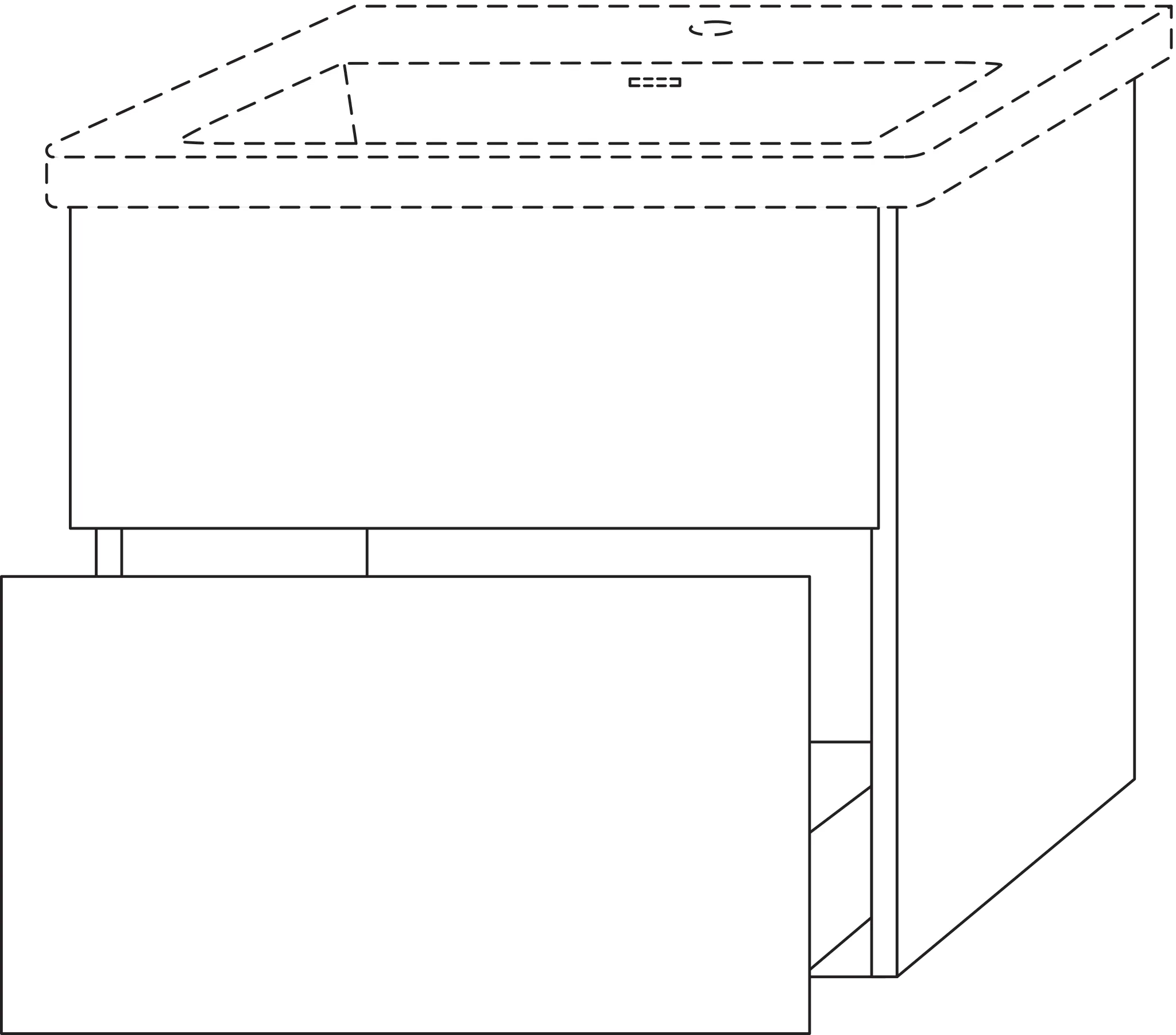 Waschtischunterbau mit Auszügen 3way (BP847) 588x605x462 Graphit-Matt