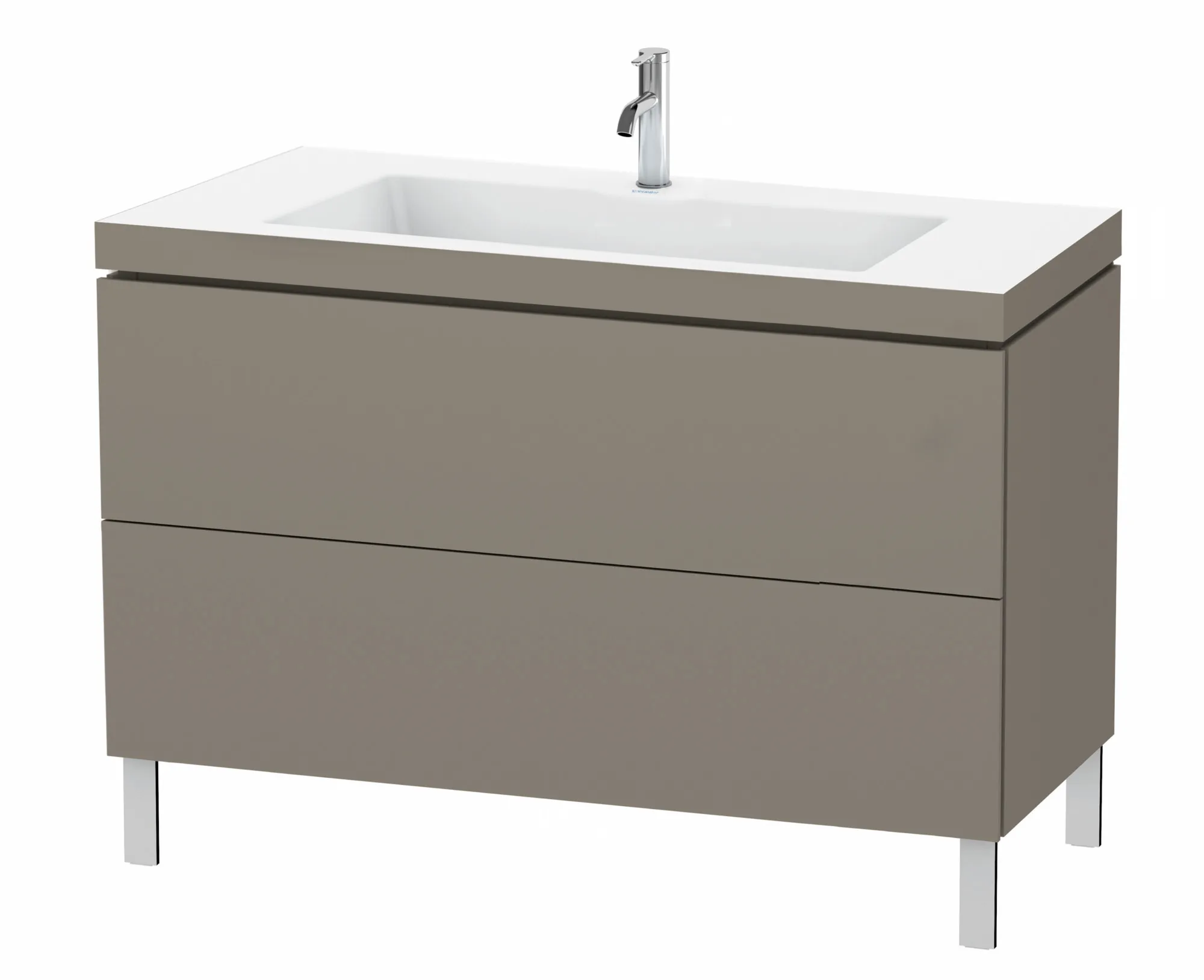 Duravit Waschtischunterschrank bodenstehend „L-Cube“ 120 × 69,8 × 48 cm Flannel Grey Seidenmatt
