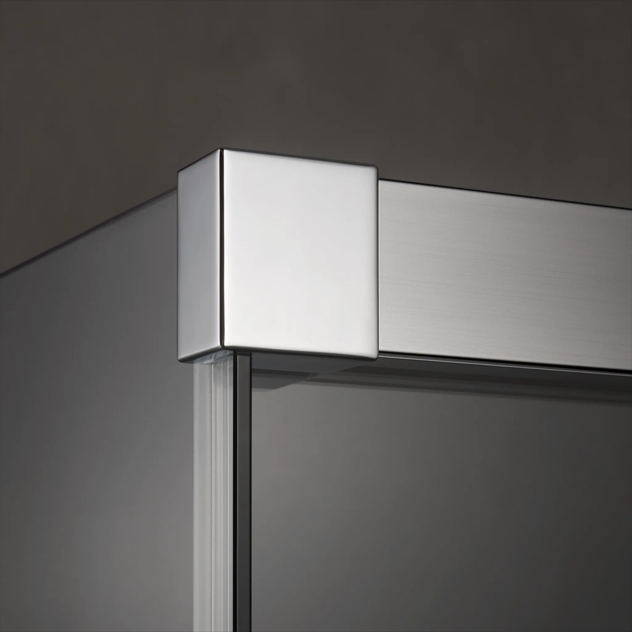 Kermi Duschtür Gleittür 2-teilig bodenfrei mit Festfeld links für Ecke „NICA“ Glas Klar, Profile Silber Hochglanz, BV: 975 - 1000 mm GAK: 970 - 995 mm WE: 985 - 1010 mm H: 1850 mm