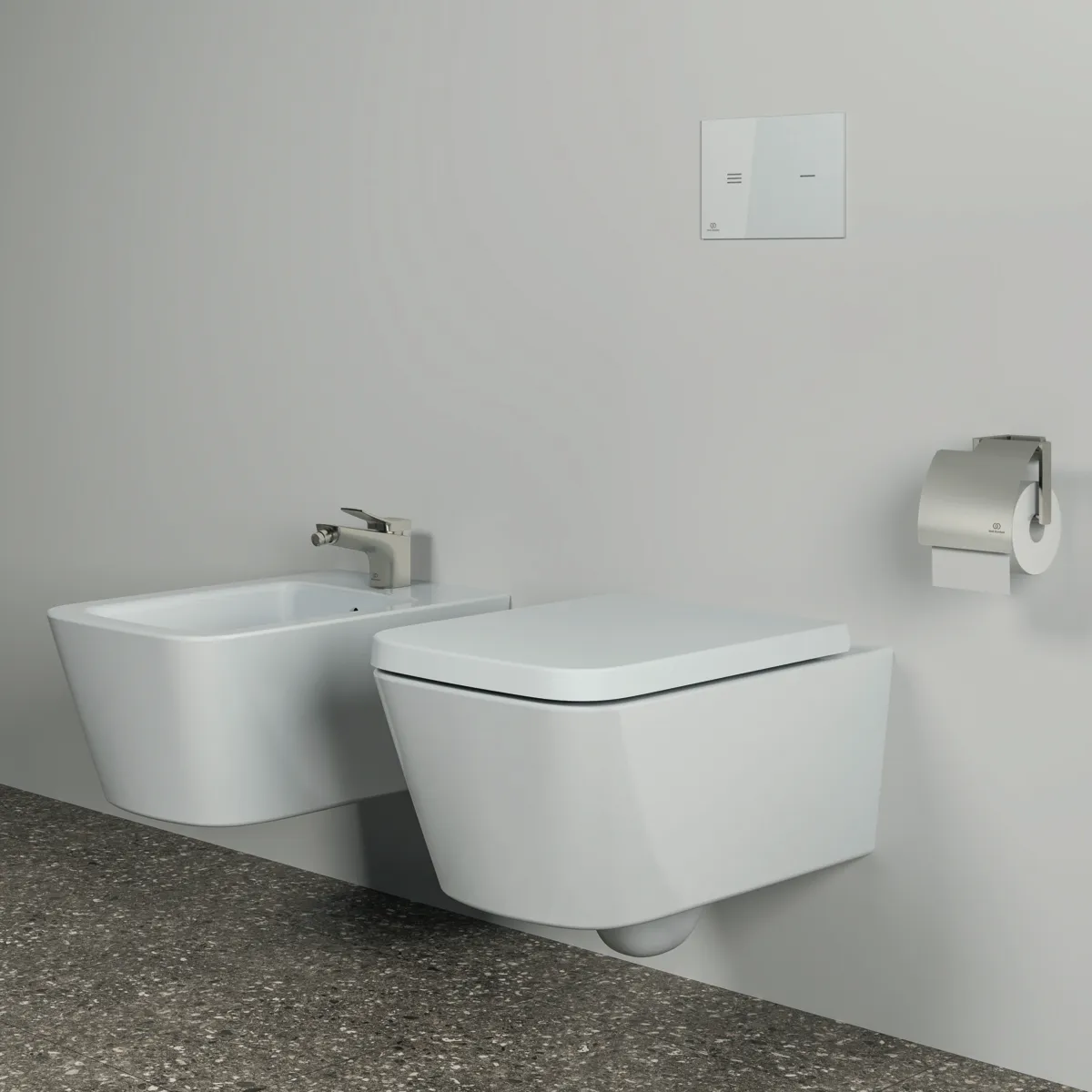 Ideal Standard Bidetarmatur CONCA Atelier Collections, Ausladung 133mm, Silver Storm Ideal Standard Bidetarmatur CONCA Atelier Collections, Ausladung 133mm, Silver Storm