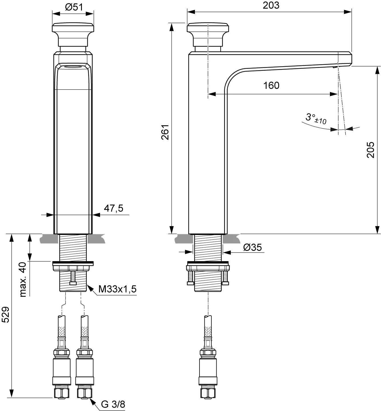 Villeroy & Boch Einhebel-Waschtischarmatur Vea, eckig, Chrom, 47.5 x 203 x 261 mm, erhöhte Höhe, mit AirPlus und AquaSmart Technologie Villeroy & Boch Einhebel-Waschtischarmatur Vea, eckig, Chrom, 47.5 x 203 x 261 mm, erhöhte Höhe, mit AirPlus und AquaSmart Technologie