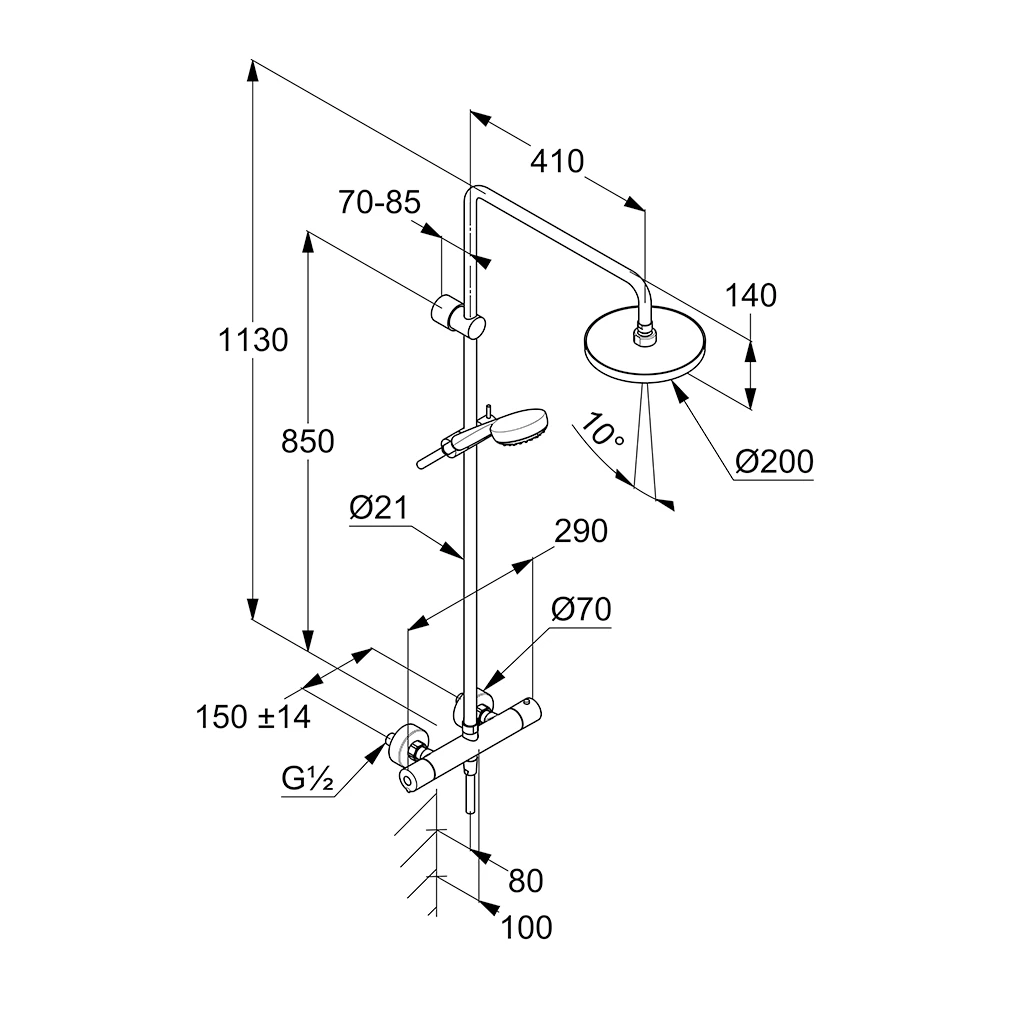 LOGO BASIC THERMOSTAT DUAL SHOWER SYSTEM chrom