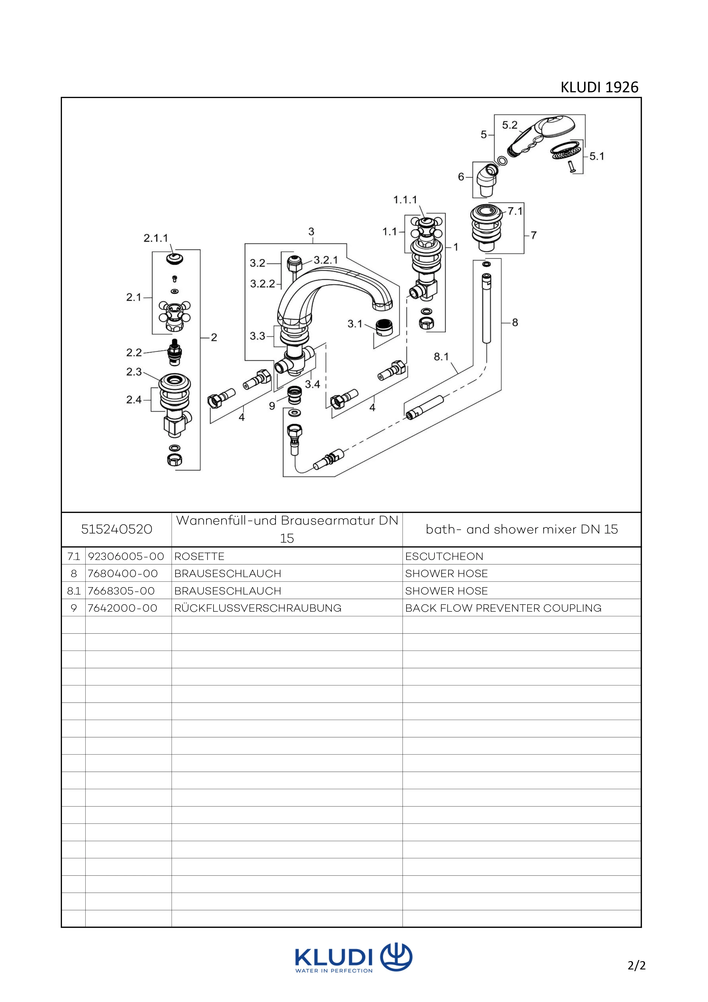 Kludi 1926 4-Loch WFB- Armatur, Badewanne-Zweigriffarmatur, chrom Kludi 1926 4-Loch WFB- Armatur, Badewanne-Zweigriffarmatur, chrom