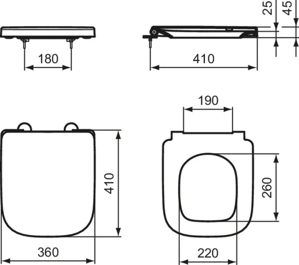 WC-Paket i.life S WC Randlos mit WC-Sitz Softclosing 360x485x375mm Weiß