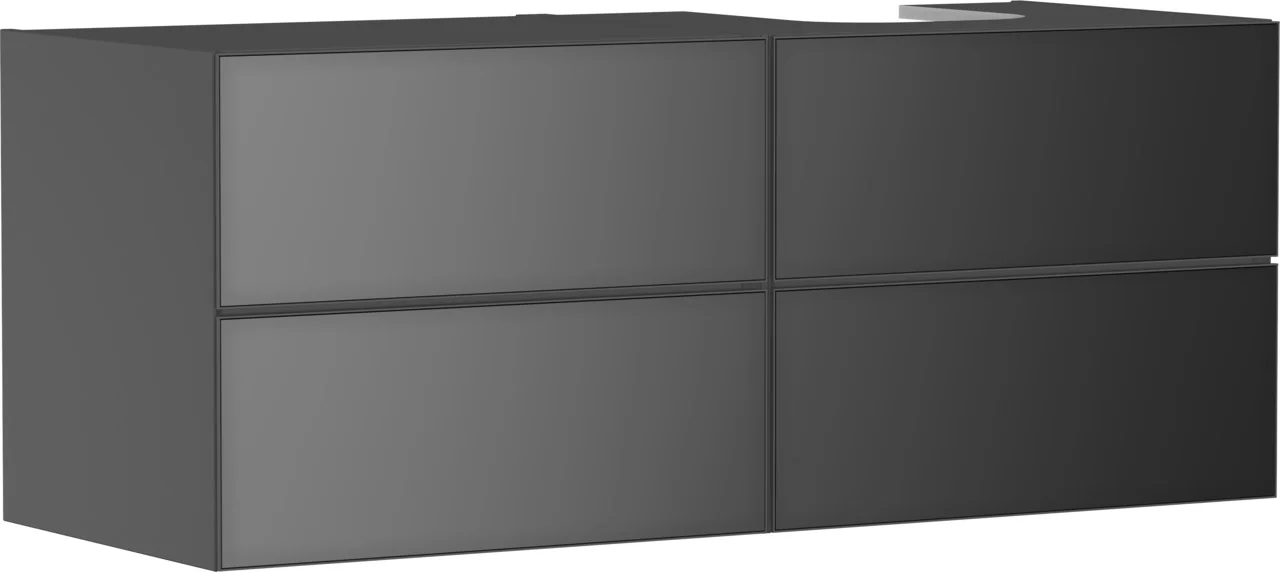Hansgrohe Xevolos E Waschtischunterschrank Schiefergrau Matt 1370x550 mm mit 4 Schubkästen, grifflos, PushOpen, SoftClose