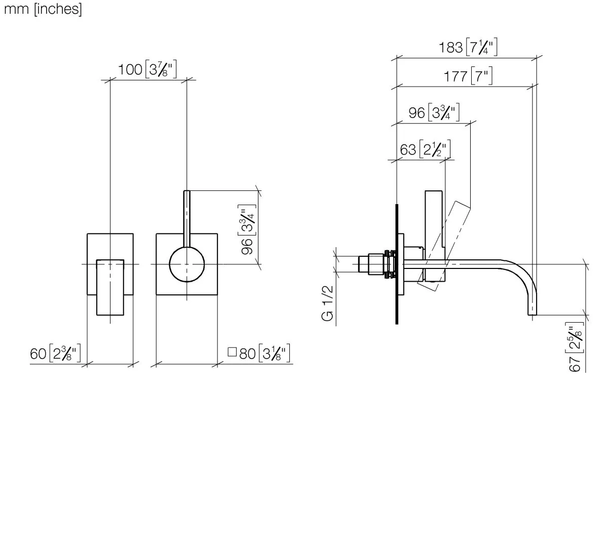 Dornbracht MEM Waschtisch-Wand-Einhandbatterie ohne Ablaufgarnitur Chrom Dornbracht MEM Waschtisch-Wand-Einhandbatterie ohne Ablaufgarnitur Chrom