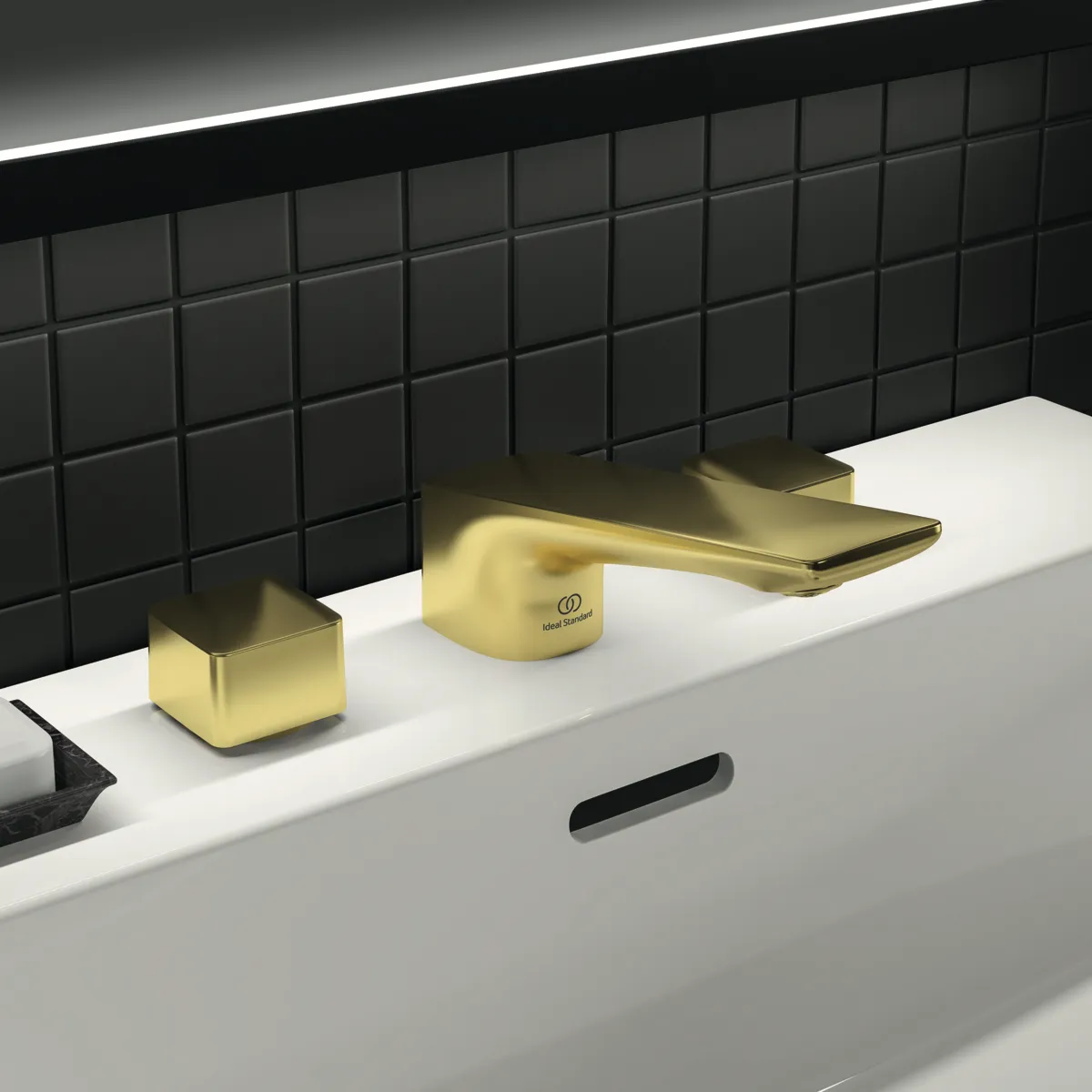 Ideal Standard 3-Loch-Waschtischarmatur CONCA Atelier Collections Brushed Gold Ideal Standard 3-Loch-Waschtischarmatur CONCA Atelier Collections Brushed Gold