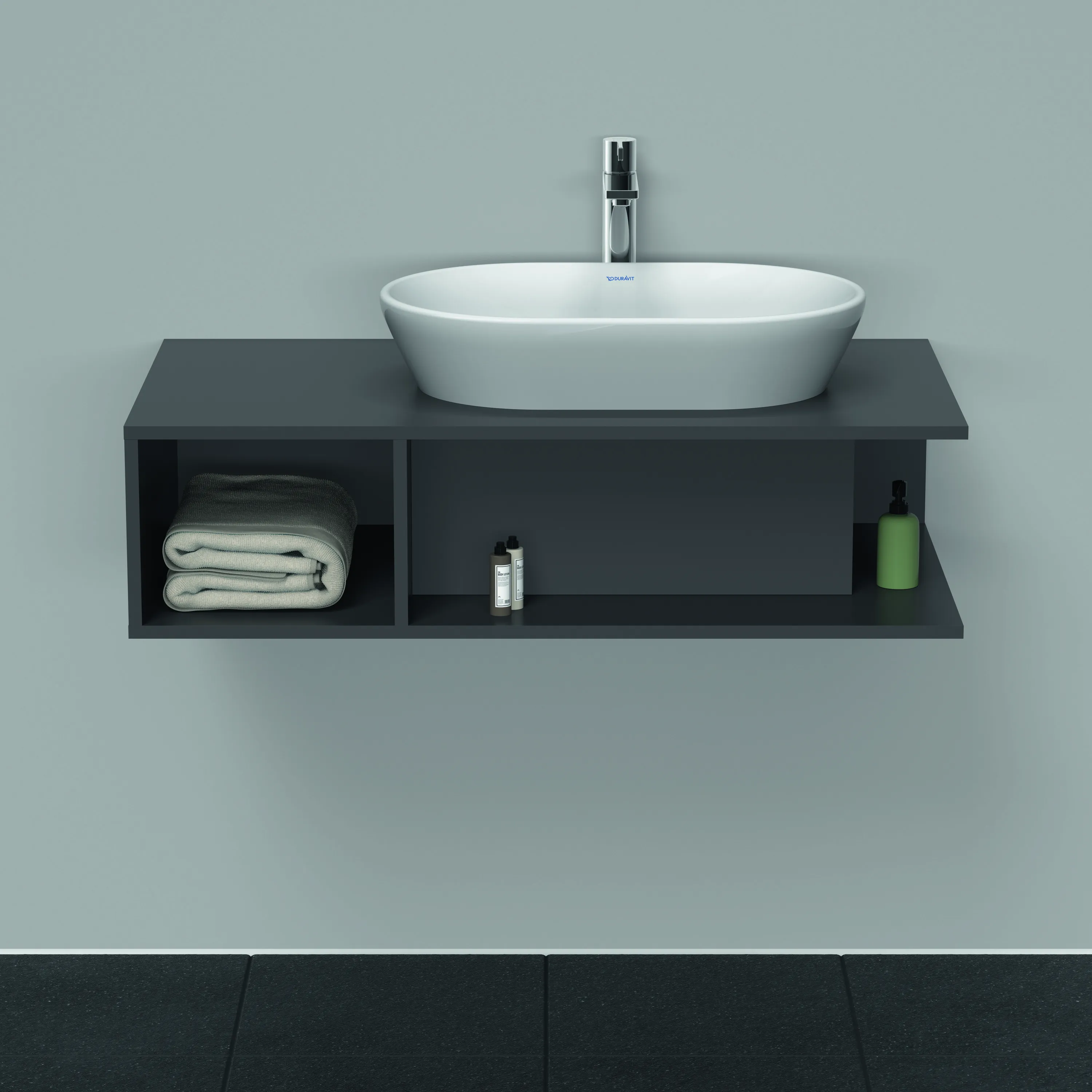 Duravit Waschtischunterschrank wandhängend „D-Neo“ 100 × 26 × 55 cm Graphit Matt Duravit Waschtischunterschrank wandhängend „D-Neo“ 100 × 26 × 55 cm Graphit Matt