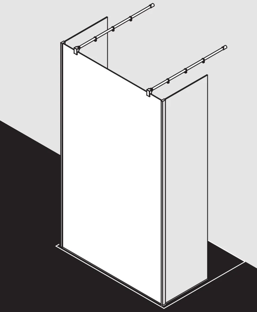 Kermi Duschdesign Walk-In-Duschkabine „WALK-IN XB“ Glas Klar, Profile Silber Hochglanz, BV: 1200 - 1200 mm H: 2000 mm