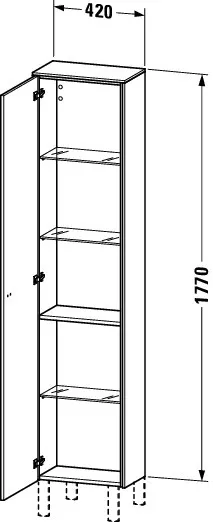 Duravit Hochschrank „Brioso“ 42 × 177 × 24 cm in Eiche Natur