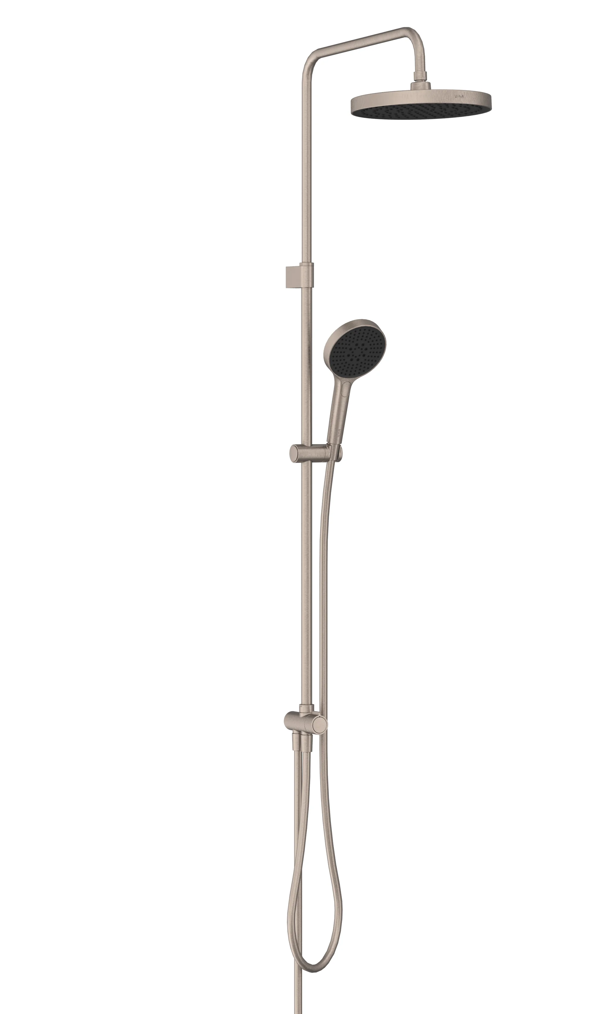 Core Round Duschsystem mit Kopf- und Handbrause Wandmontage Nickel gebürstet Core Round Duschsystem mit Kopf- und Handbrause Wandmontage Nickel gebürstet