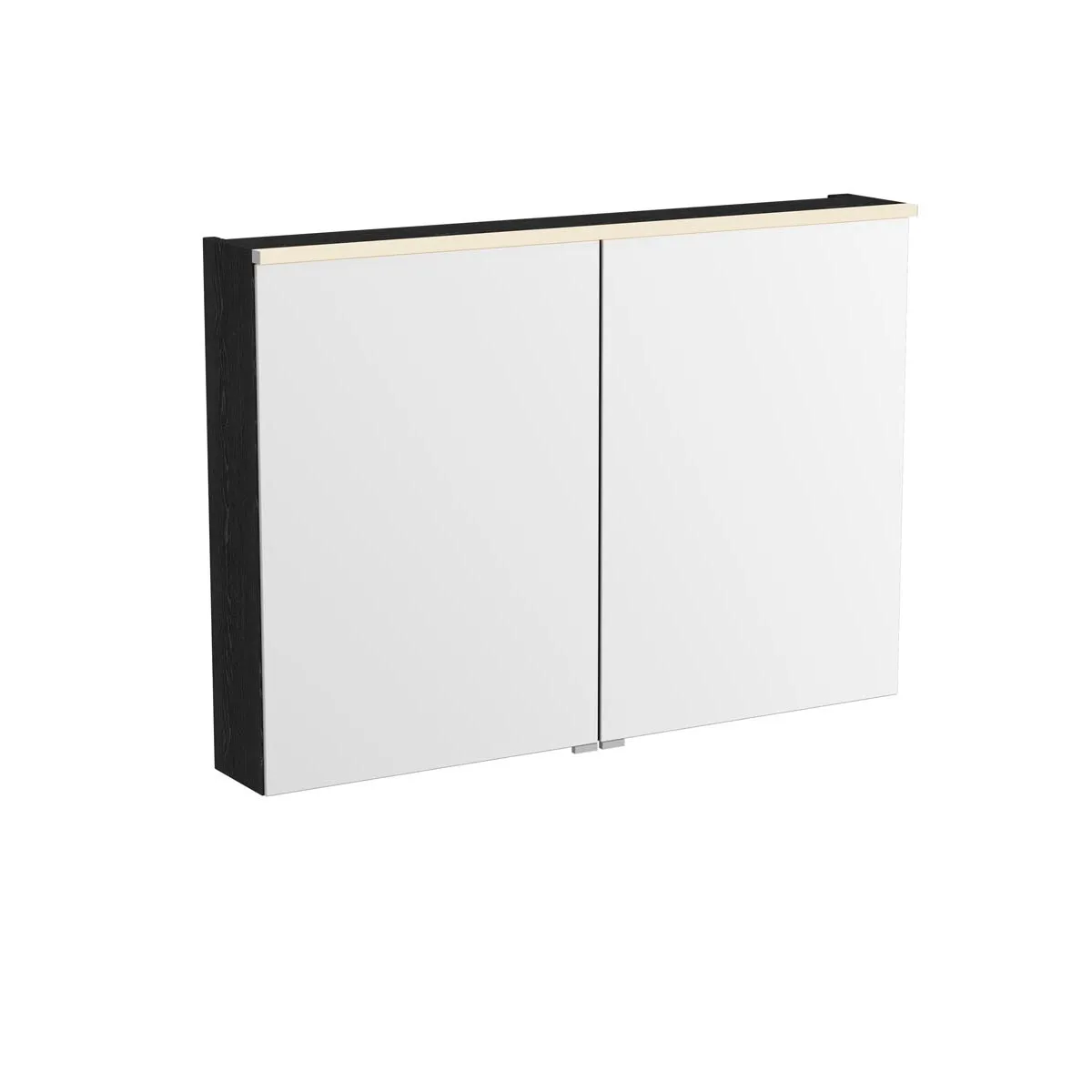 New Metropole Edge LED-Spiegelschrank mit 2 Spiegeltüren 100 x 18 x 70 cm (BxTxH) Echtholzfurnier Eiche Schwarz New Metropole Edge LED-Spiegelschrank mit 2 Spiegeltüren 100 x 18 x 70 cm (BxTxH) Echtholzfurnier Eiche Schwarz