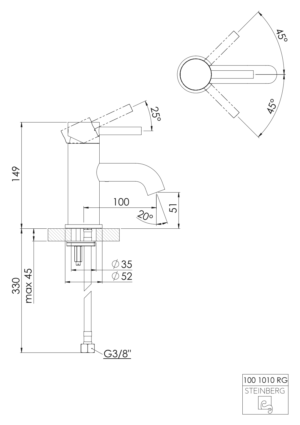 Serie 100 Waschtisch-Einhebelmischbatterie