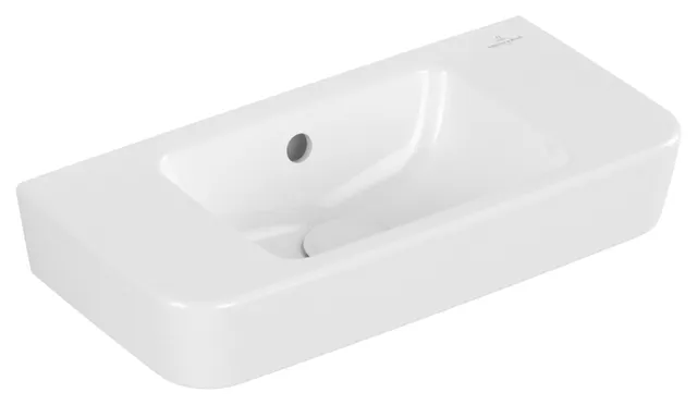 Villeroy & Boch Handwaschbecken „O.novo“ Compact 500 × 250 × 145 mm, für Becken mittig, ohne Hahnlochbohrung in Weiß Alpin Villeroy & Boch Handwaschbecken „O.novo“ Compact 500 × 250 × 145 mm, für Becken mittig, ohne Hahnlochbohrung in Weiß Alpin