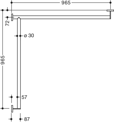HEWI Haltegriff „System 900“ in Schwarz tiefmatt, Befestigung verdeckt HEWI Haltegriff „System 900“ in Schwarz tiefmatt, Befestigung verdeckt