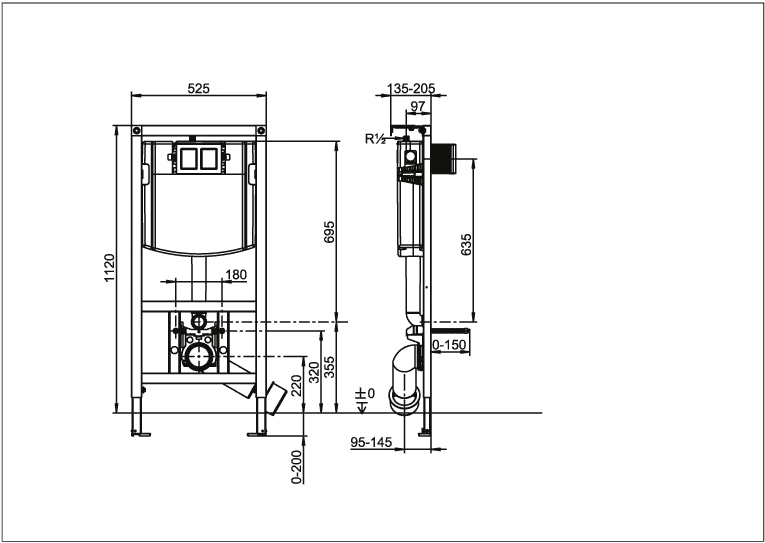 WC-Vorwandelement ViConnect Installationssysteme 922461, 525 x 1120 x 135 mm, für Trockenbau WC-Vorwandelement ViConnect Installationssysteme 922461, 525 x 1120 x 135 mm, für Trockenbau