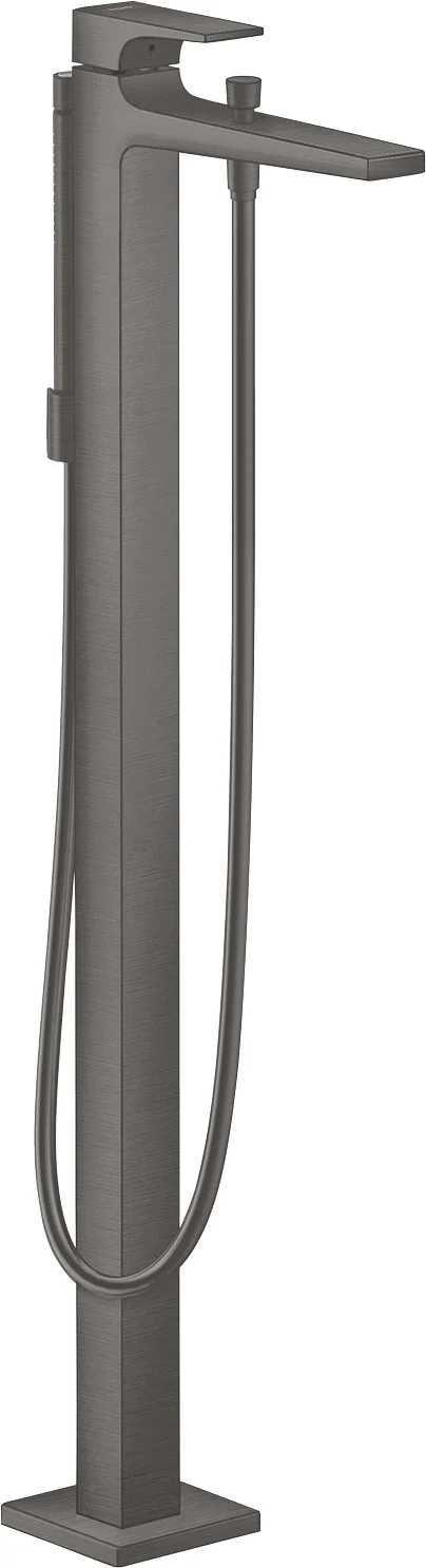 Hansgrohe Metropol Einhebel-Wannenmischer bodenstehend, Brushed Black Chrome, Ausladung 235 mm