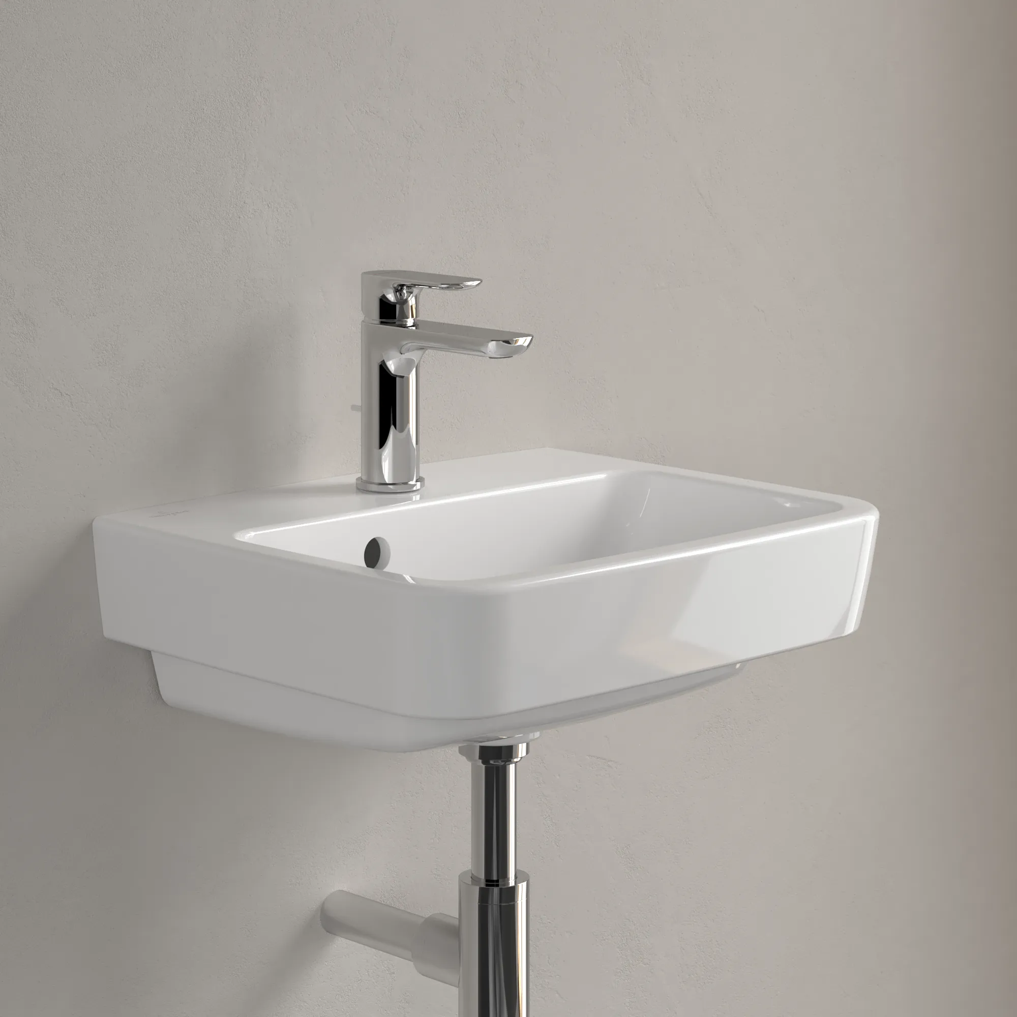 Villeroy & Boch Handwaschbecken O.novo, weiß Alpin AntiBac CeramicPlus, 450 x 370 mm, Höhe 160 mm, mit Überlauf, für 3-Loch-Armatur Villeroy & Boch Handwaschbecken O.novo, weiß Alpin AntiBac CeramicPlus, 450 x 370 mm, Höhe 160 mm, mit Überlauf, für 3-Loch-Armatur