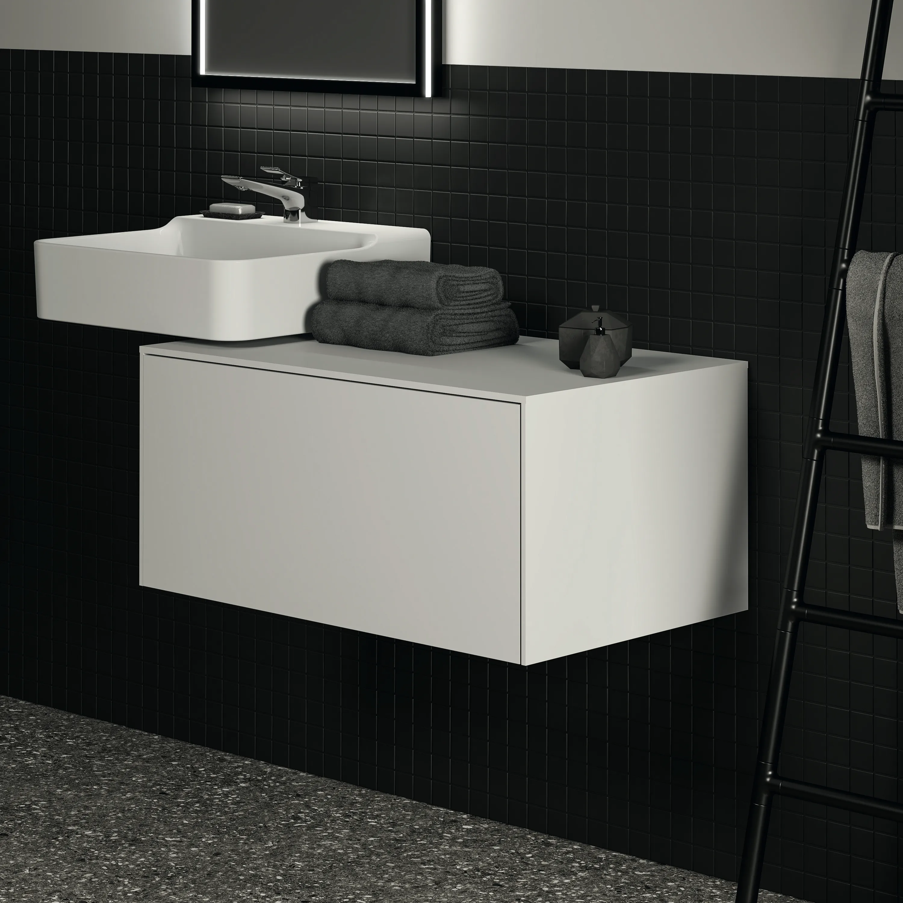 Ideal Standard Waschtischunterschrank „Conca“ 80,2 × 37 × 50,5 cm Weiß matt lackiert
