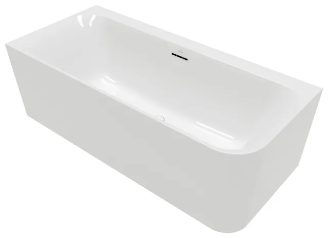 Villeroy & Boch Badewanne mit eckiger Innenform „Loop & Friends“ vorwand rechteck 180 × 80 cm, links in Weiß Alpin