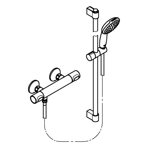Thermostat-Brausebatterie Grohtherm 500 34797_1, mit Tempesta Brausestangenset 900mm, 1 Strahlart: Rain, chrom Thermostat-Brausebatterie Grohtherm 500 34797_1, mit Tempesta Brausestangenset 900mm, 1 Strahlart: Rain, chrom